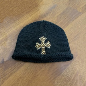 chrome hearts leopard cross cashmere beanie